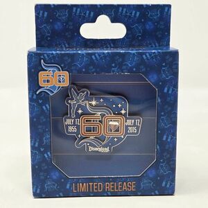 DISNEYLAND DIAMOND 60TH ANNIVERSARY BLUE 7-17-2015 PIN TINKER BELL LIMITED